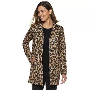 Dana Buchman Animal Print Long Blazer